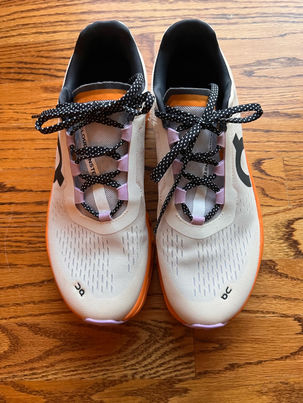 On Running Women's Athletic Sneakers in White, Orange & Black